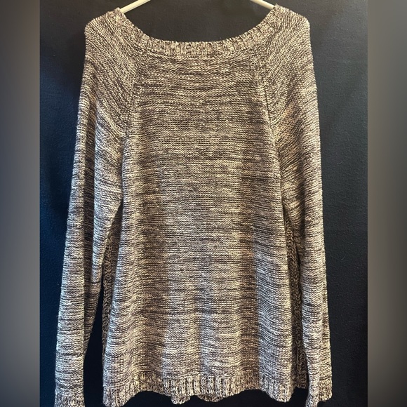 Sonoma Women's Marled Knit Sweater - Black and Cream- Cotton/Acrylic -XL - Picture 4 of 7